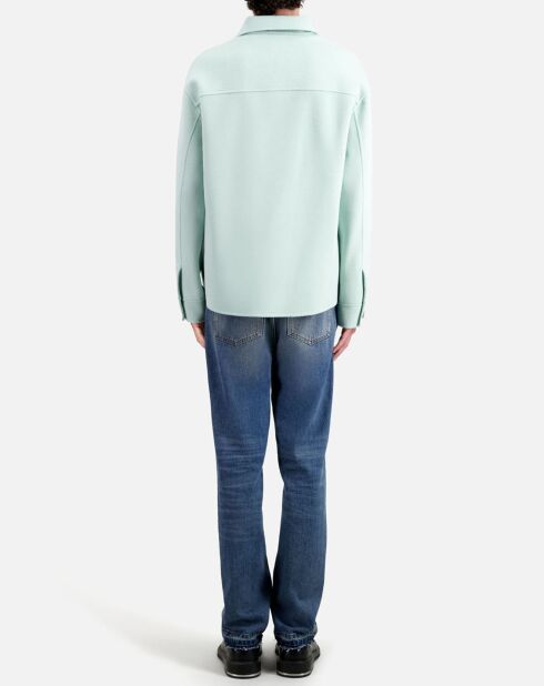 Blouson type surchemise en Laine mélangée bleu