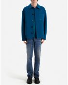 Blouson type surchemise en Laine mélangée bleu