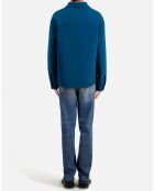 Blouson type surchemise en Laine mélangée bleu