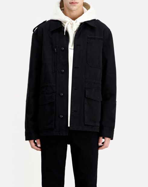 Veste de travail en denim noire