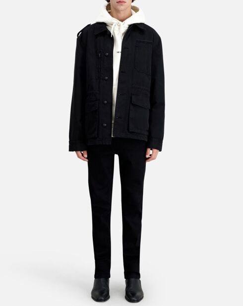 Veste de travail en denim noire