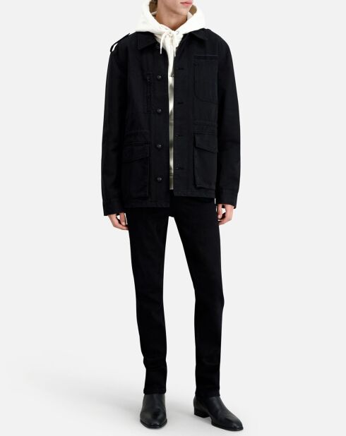 Veste de travail en denim noire