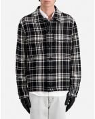 Blouson type surchemise en Laine mélangée à carreaux noir