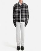 Blouson type surchemise en Laine mélangée à carreaux noir