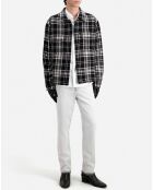 Blouson type surchemise en Laine mélangée à carreaux noir