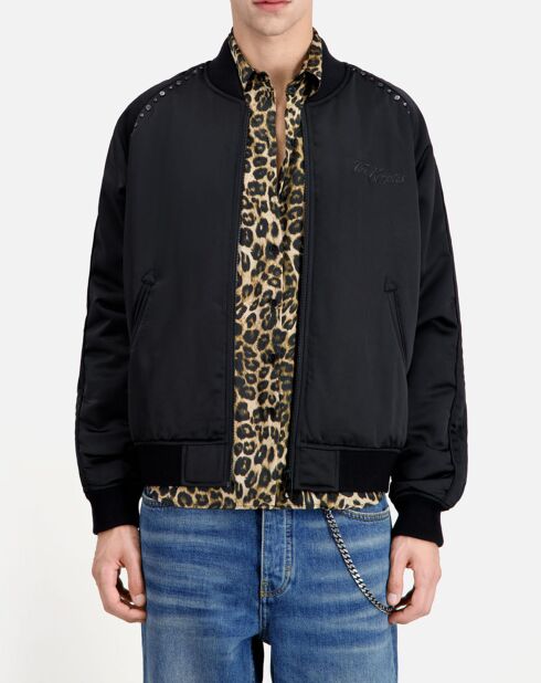Blouson avec broderie Wild Tiger noir