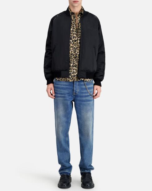 Blouson avec broderie Wild Tiger noir