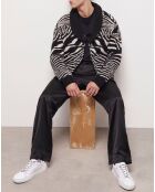 Cardigan en Laine mélangée imprimé noir