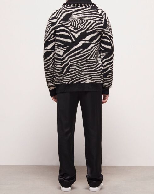 Cardigan en Laine mélangée imprimé noir
