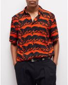 Chemise décontractée panthère orange/noir