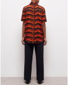 Chemise décontractée panthère orange/noir