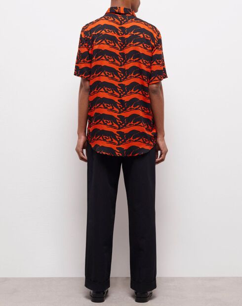 Chemise décontractée panthère orange/noir