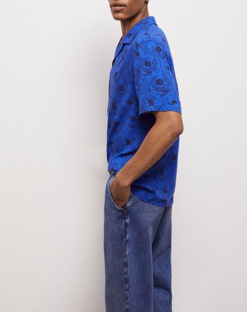 Chemise imprimée bleue