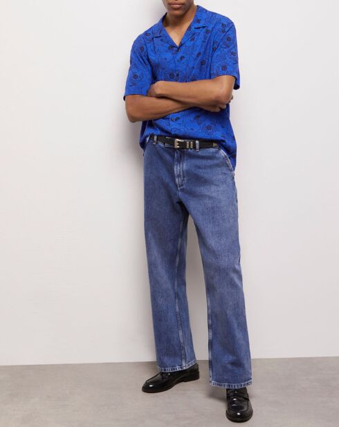 Chemise imprimée bleue