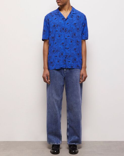 Chemise imprimée bleue