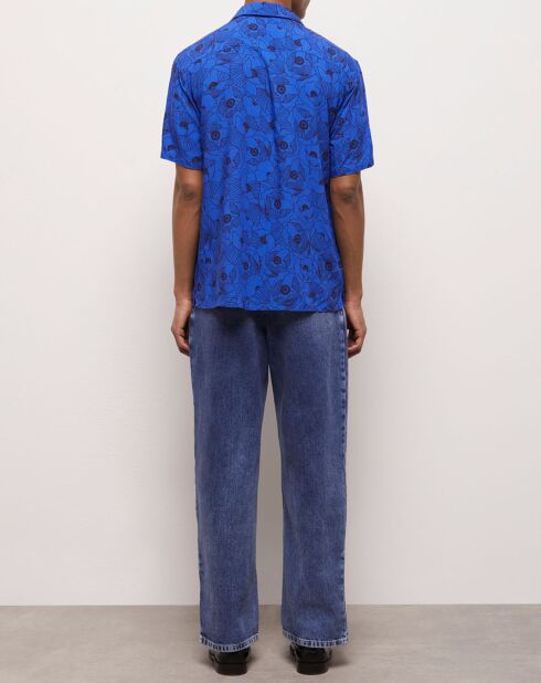 Chemise imprimée bleue