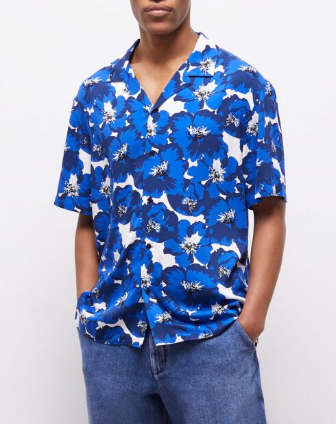 Chemise imprimée bleue
