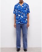Chemise imprimée bleue
