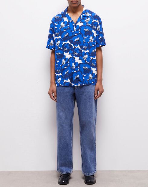 Chemise imprimée bleue