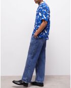 Chemise imprimée bleue