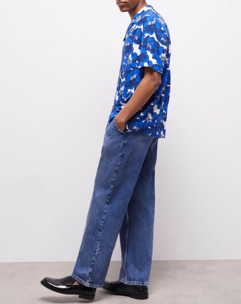 Chemise imprimée bleue