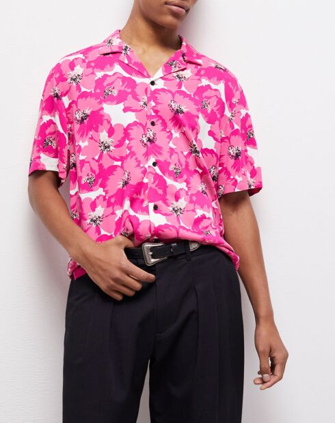 Chemise imprimée rose