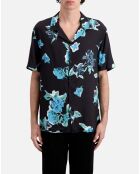 Chemise imprimée manches courtes noire