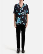 Chemise imprimée manches courtes noire