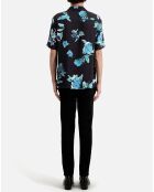 Chemise imprimée manches courtes noire