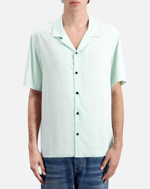 Chemise à manches courtes bleue