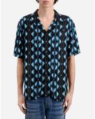 Chemise manches courtes imprimée noire