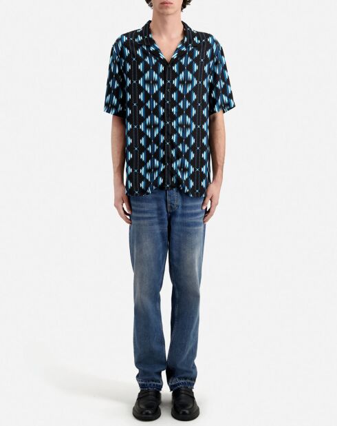 Chemise manches courtes imprimée noire