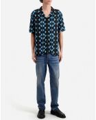 Chemise manches courtes imprimée noire