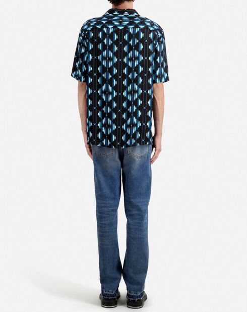 Chemise manches courtes imprimée noire