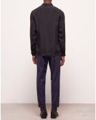 Chemise col classique à rayures noire