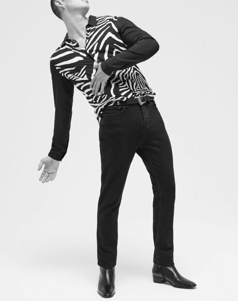 Chemise col classique imprimé noire