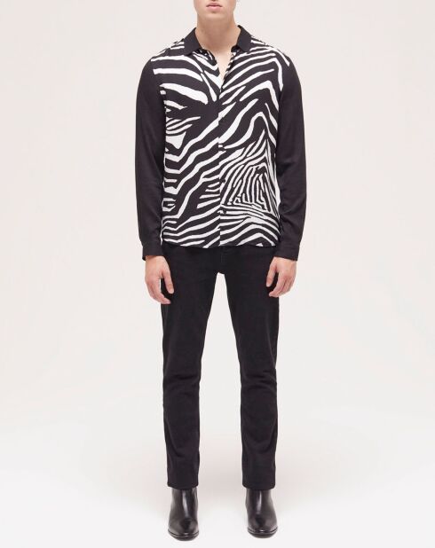 Chemise col classique imprimé noire