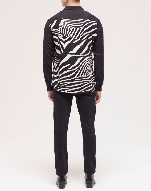 Chemise col classique imprimé noire