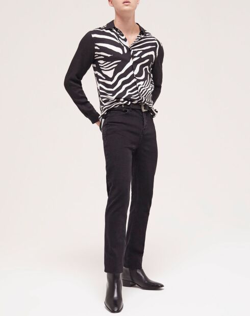Chemise col classique imprimé noire