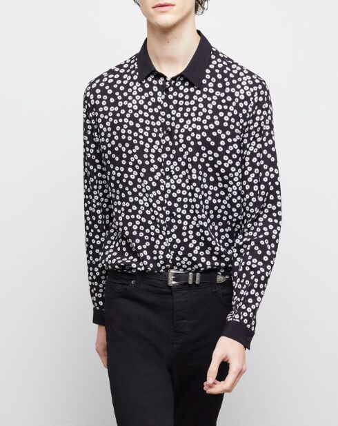 Chemise col classique imprimé noir