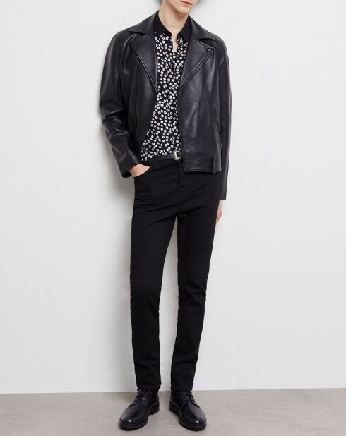 Chemise col classique imprimé noir