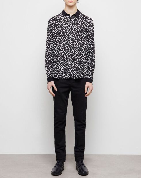 Chemise col classique imprimé noir