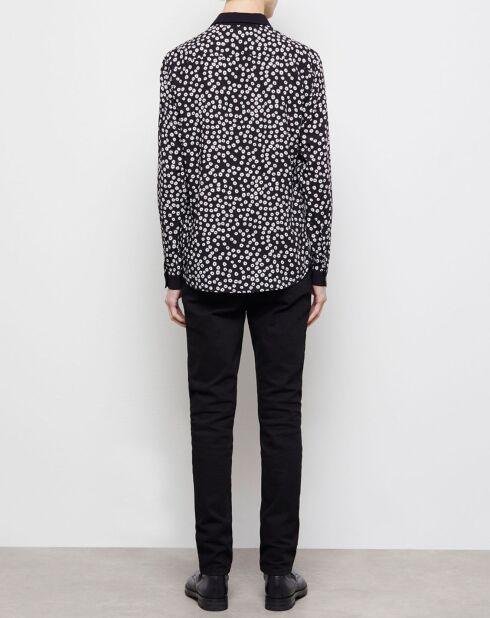 Chemise col classique imprimé noir