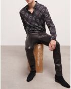 Chemise col classique imprimé noire