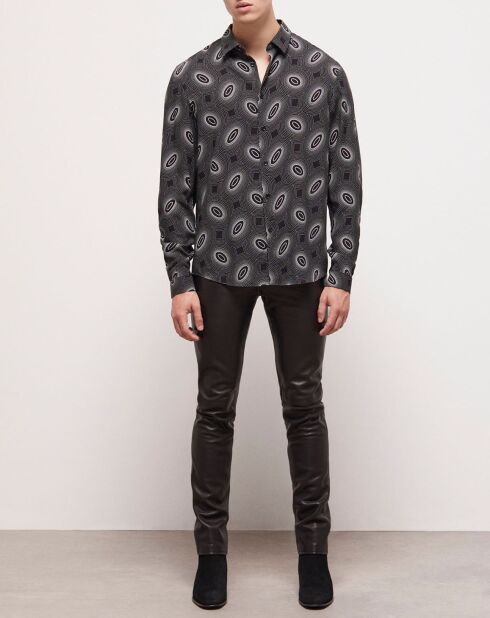 Chemise col classique imprimé noire