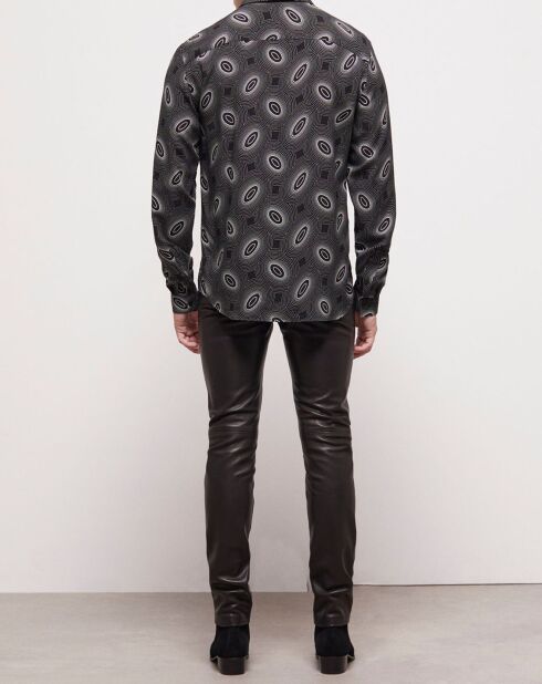 Chemise col classique imprimé noire
