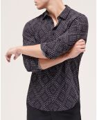 Chemise col classique imprimé noire
