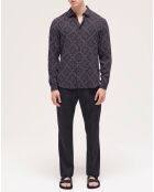 Chemise col classique imprimé noire