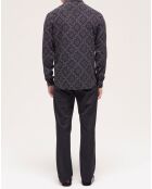 Chemise col classique imprimé noire