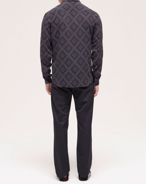 Chemise col classique imprimé noire
